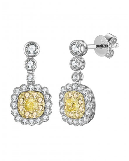 MULTI TONE CUSHION DIAMOND DANGLING (TE1207)
